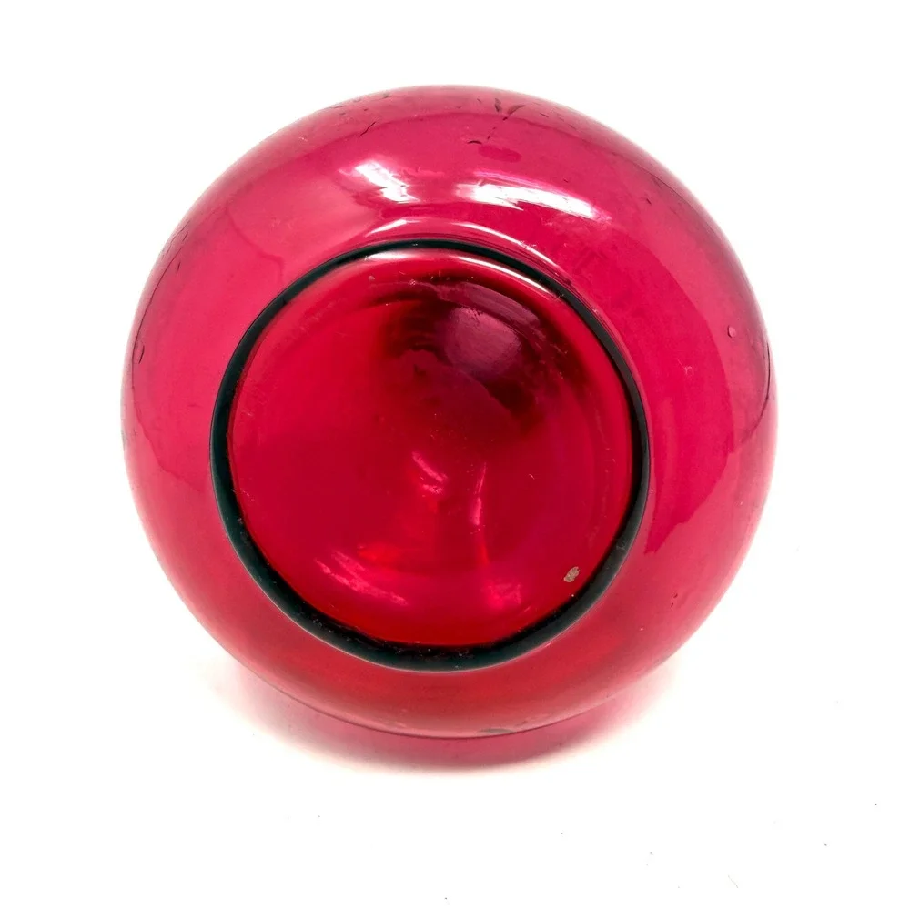 Vintage Cranberry Red Hand Blown Glass Bud Vase Onion Shape 7.5